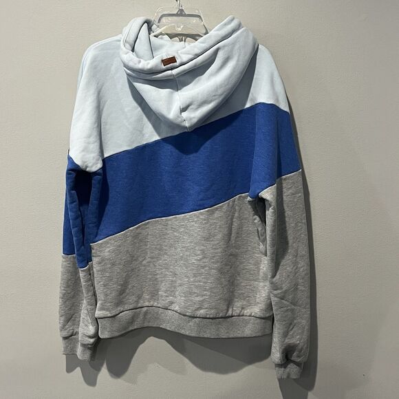 Wanakome Hoodie Women’s Small Corene Hooded Sweatshirt Blue Gray Colorblock - Picture 3 of 14